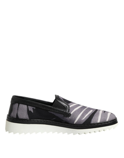 Dolce &amp; Gabbana Zwarte Tropische Slip-On Sneakers voor Heren