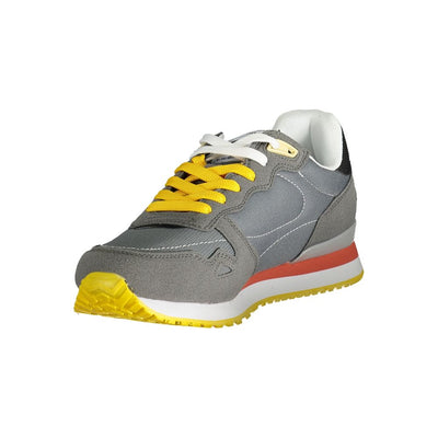 Gasgrijze polyester herensneaker