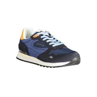 Gasblauwe polyester herensneaker