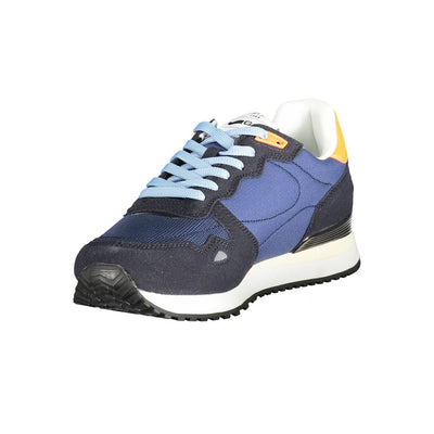 Gasblauwe polyester herensneaker
