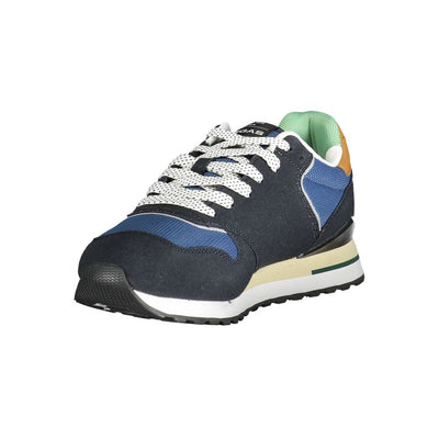 Gasblauwe polyester herensneaker