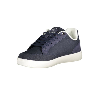 Gasblauwe polyester herensneaker