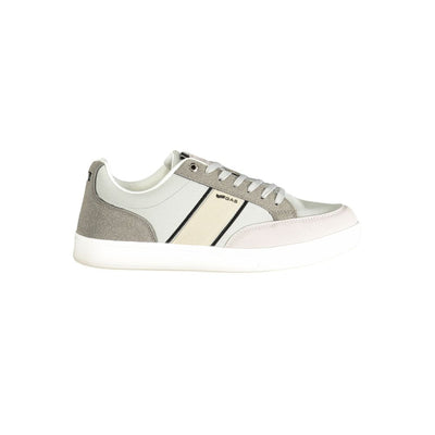 Gasgrijze polyester herensneaker
