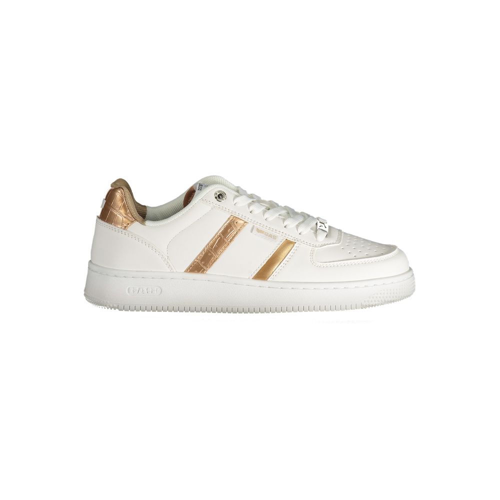 Gas "Witte polyester damessneaker met bronzen details"