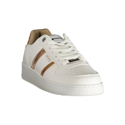 Gas "Witte polyester damessneaker met bronzen details"