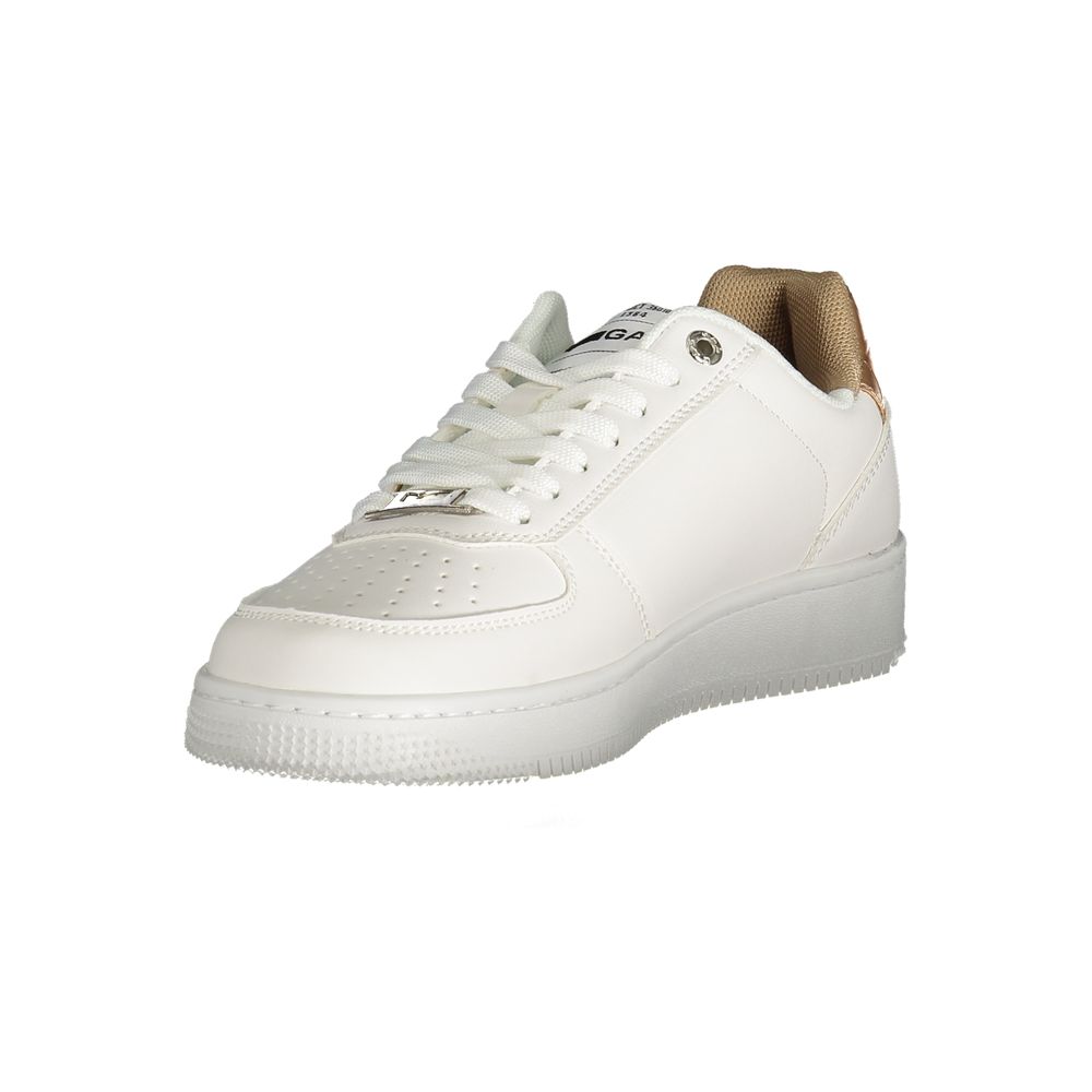 Gas "Witte polyester damessneaker met bronzen details"