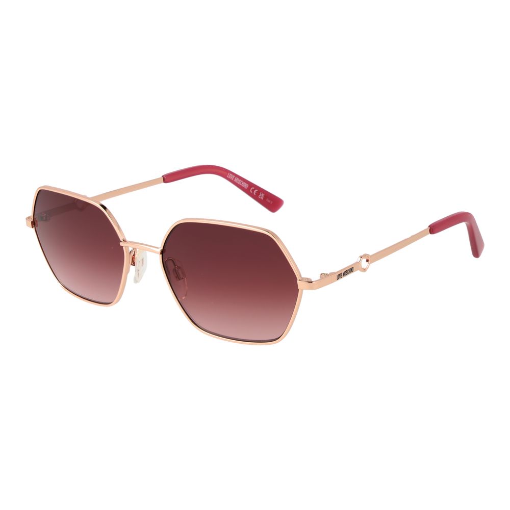 Love Moschino zonnebril voor dames, goudroze