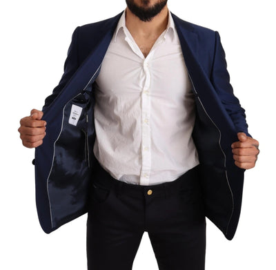 Blazer slim en laine bleu Martini Dolce &amp; Gabbana