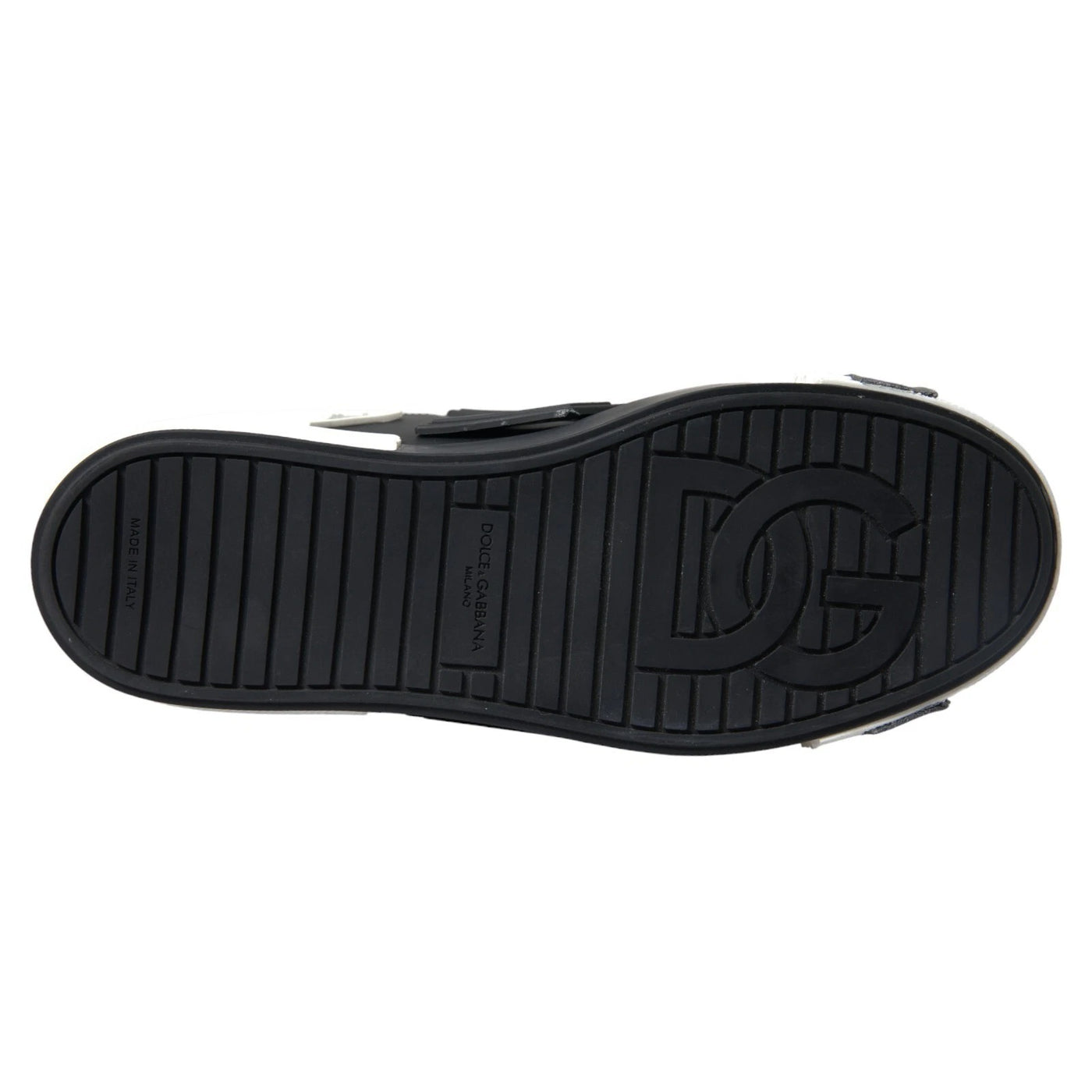 Dolce &amp; Gabbana Zwarte Leren Lage Sneakers Portofino Schoenen