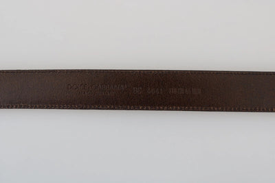Ceinture Dolce &amp; Gabbana en cuir perforé bleu avec boucle grise