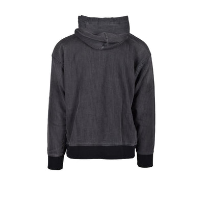 Sweat à capuche en coton gris Diesel