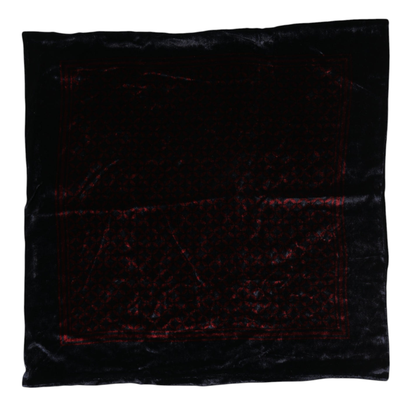 Dolce &amp; Gabbana Zwarte Rode Viscose Vierkante Heren Foulard Sjaal