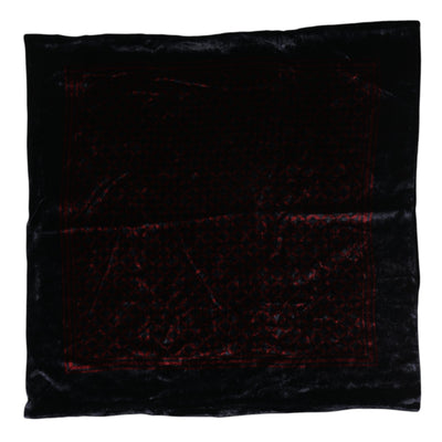 Dolce &amp; Gabbana Zwarte Rode Viscose Vierkante Heren Foulard Sjaal