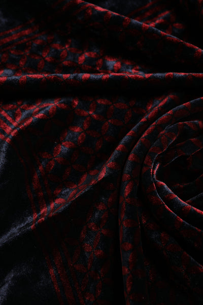 Dolce &amp; Gabbana Zwarte Rode Viscose Vierkante Heren Foulard Sjaal