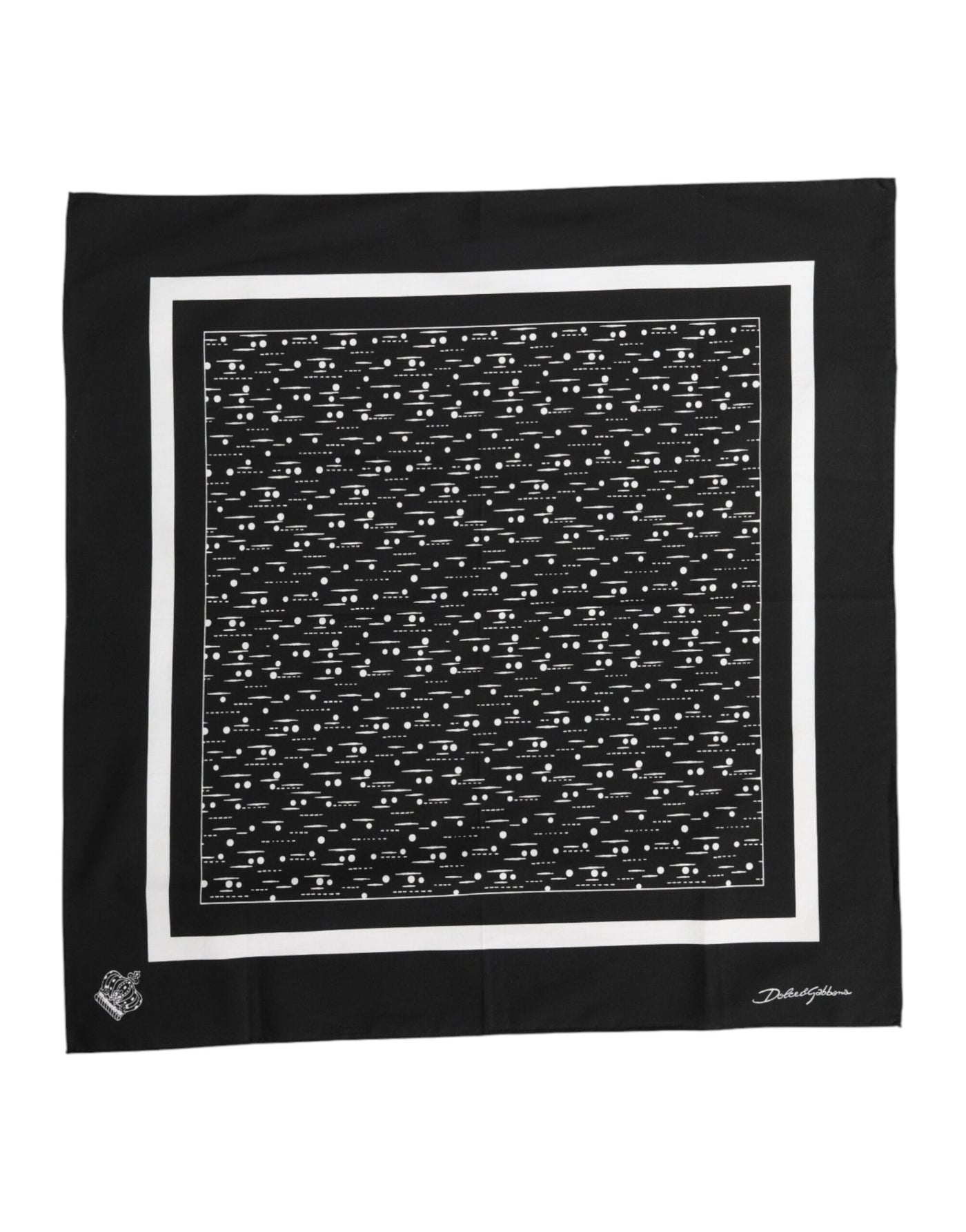 Dolce &amp; Gabbana Zwart Wit Geprinte Vierkante Foulard Sjaal