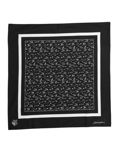Dolce &amp; Gabbana Zwart Wit Geprinte Vierkante Foulard Sjaal