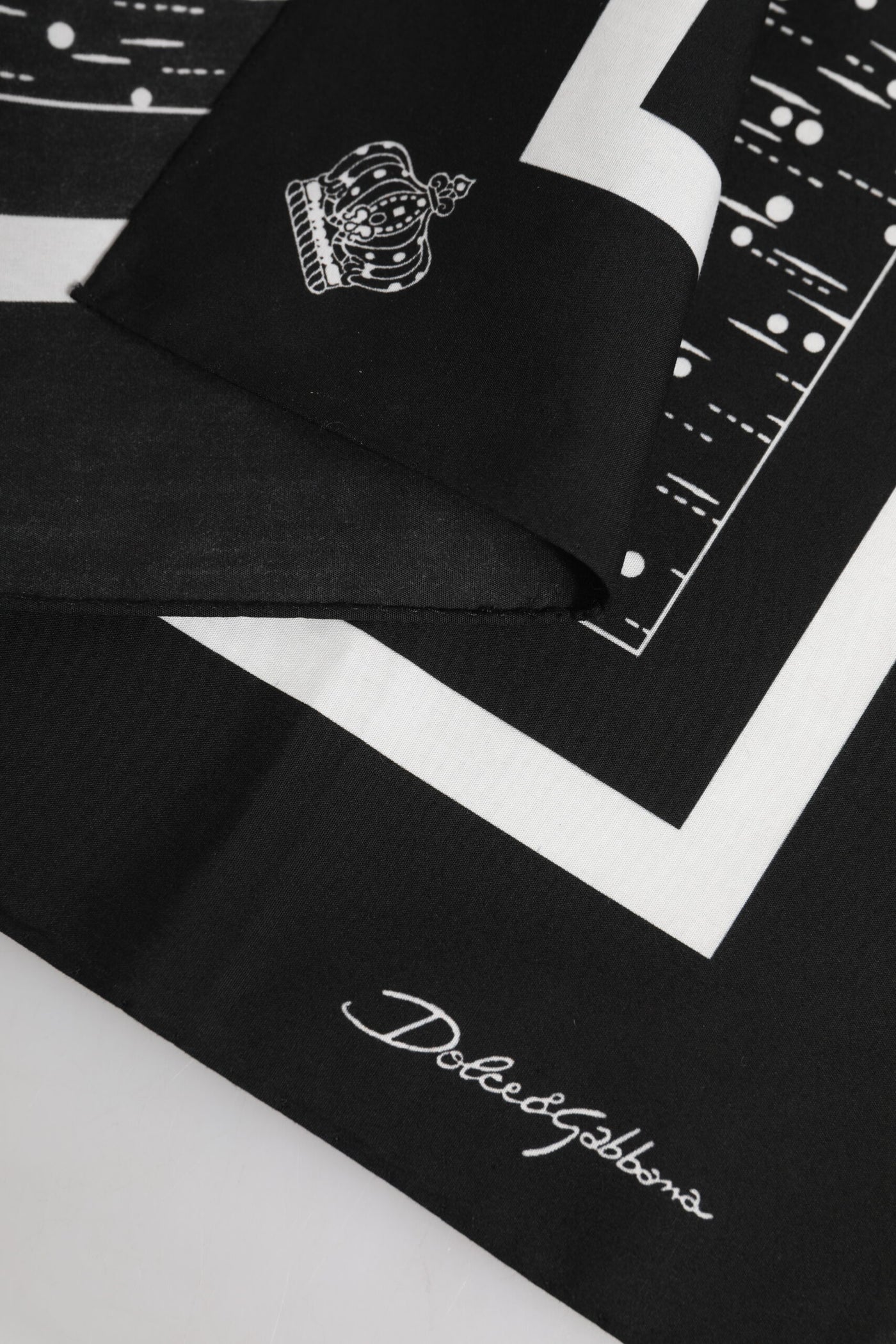 Dolce &amp; Gabbana Zwart Wit Geprinte Vierkante Foulard Sjaal
