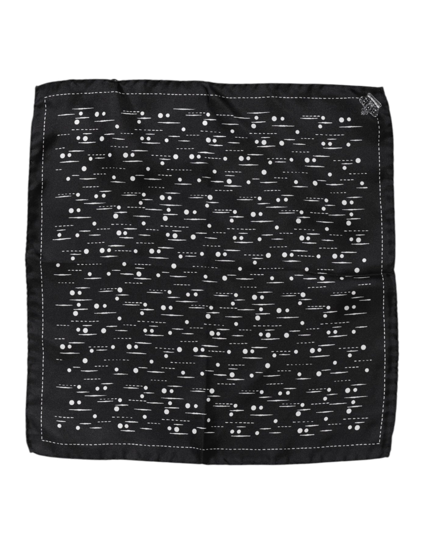 Dolce &amp; Gabbana Zwart Wit Geprinte Vierkante Heren Foulard Sjaal
