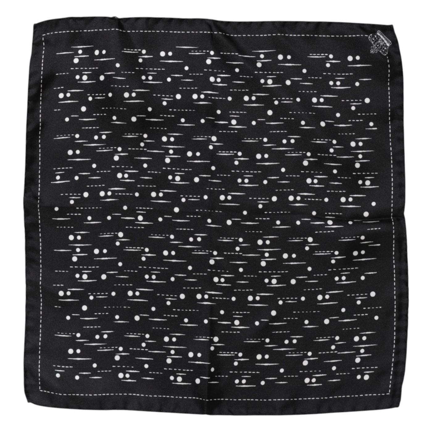 Dolce &amp; Gabbana Zwart Wit Geprinte Vierkante Heren Foulard Sjaal