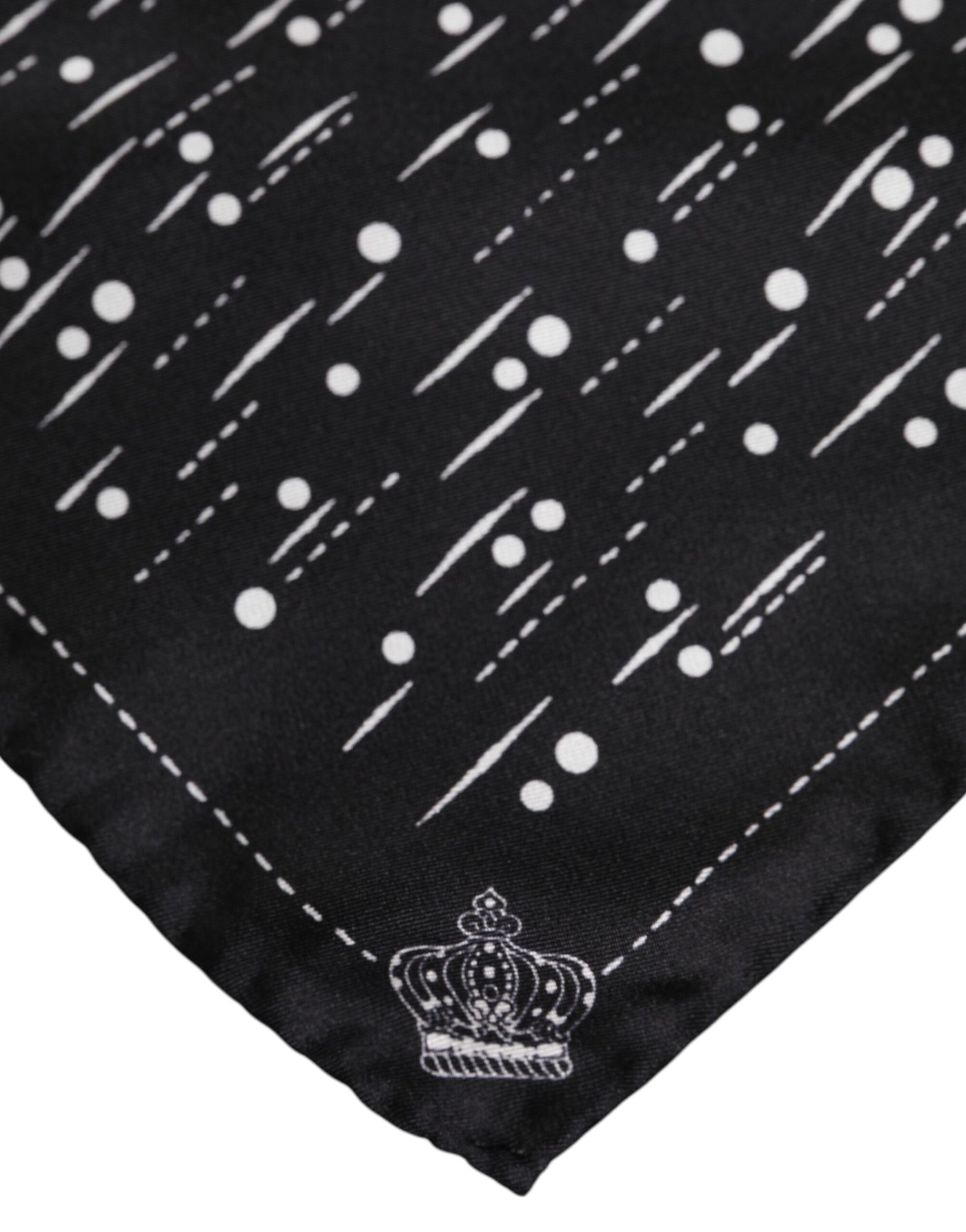 Dolce &amp; Gabbana Zwart Wit Geprinte Vierkante Heren Foulard Sjaal