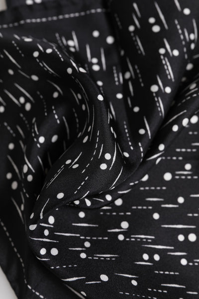 Dolce &amp; Gabbana Zwart Wit Geprinte Vierkante Heren Foulard Sjaal