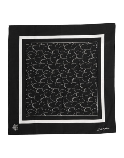 Dolce &amp; Gabbana Zwart Wit Geprinte Vierkante Foulard Sjaal