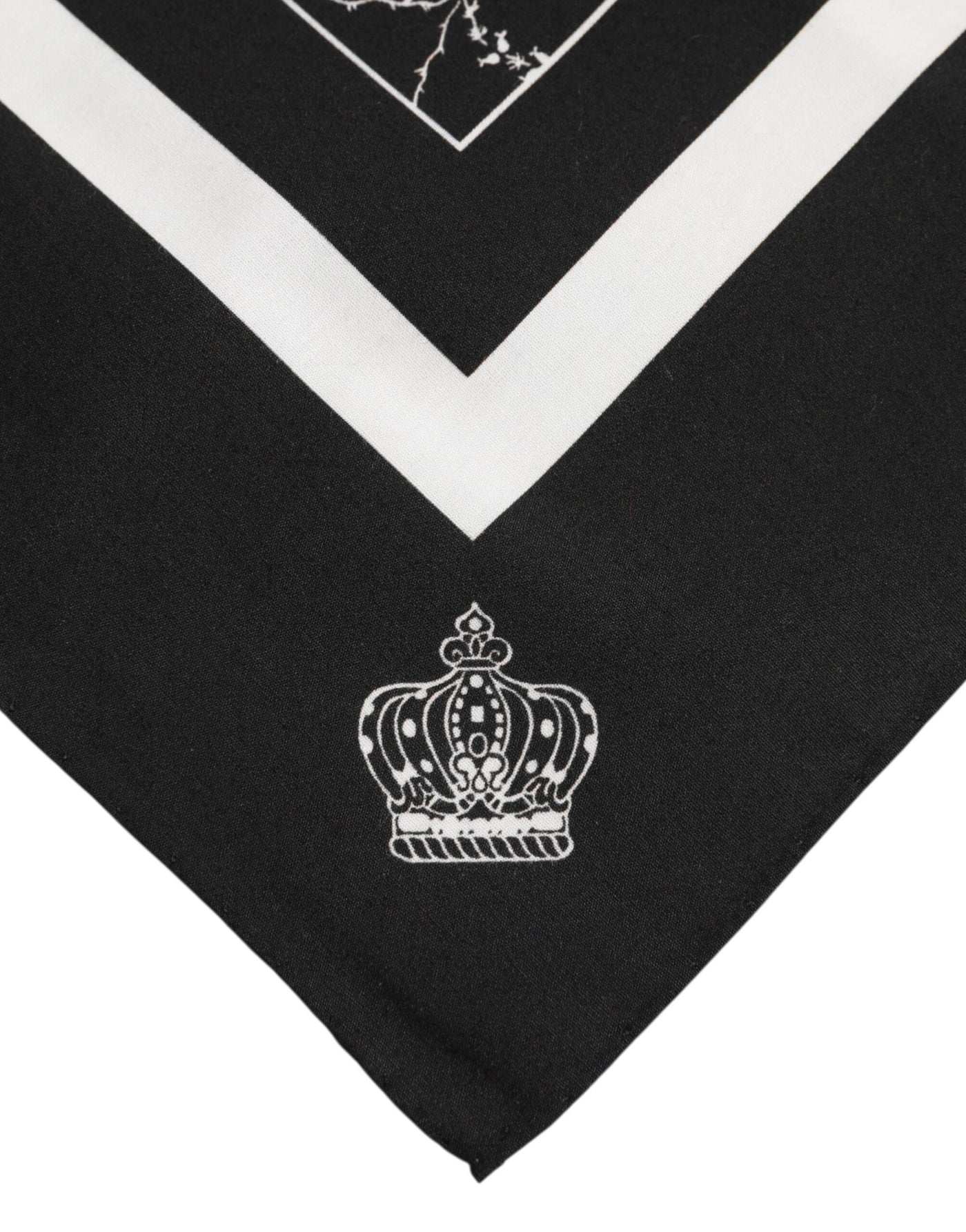 Dolce &amp; Gabbana Zwart Wit Geprinte Vierkante Foulard Sjaal