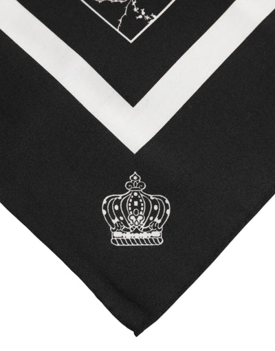 Dolce &amp; Gabbana Zwart Wit Geprinte Vierkante Foulard Sjaal