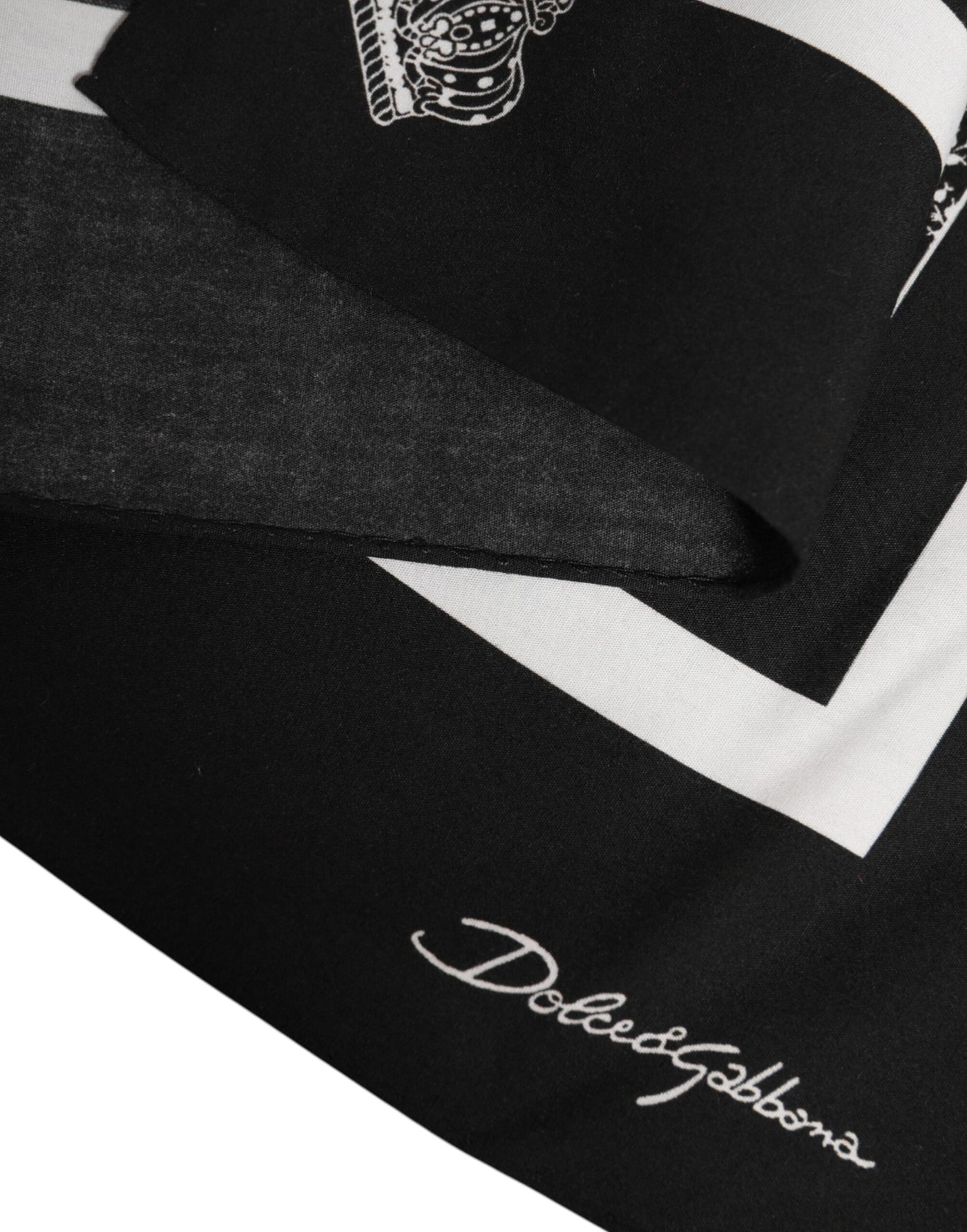 Dolce &amp; Gabbana Zwart Wit Geprinte Vierkante Foulard Sjaal