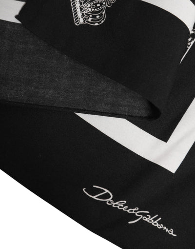 Dolce &amp; Gabbana Zwart Wit Geprinte Vierkante Foulard Sjaal