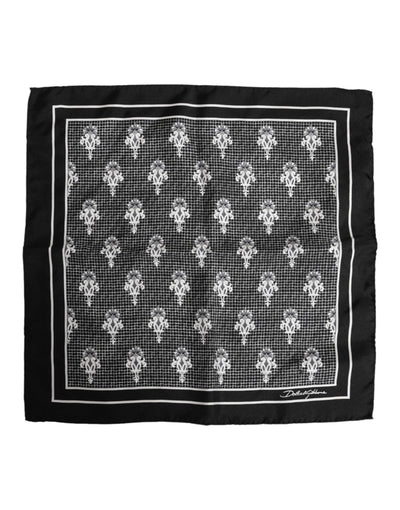 Dolce &amp; Gabbana Zwart Wit Geprinte Vierkante Foulard Sjaal