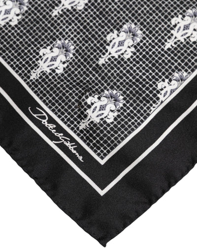 Dolce &amp; Gabbana Zwart Wit Geprinte Vierkante Foulard Sjaal