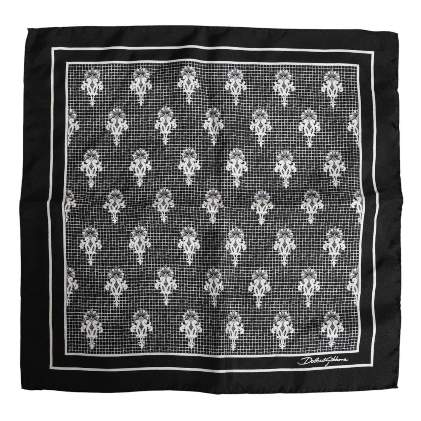 Dolce &amp; Gabbana Zwart Wit Geprinte Vierkante Foulard Sjaal