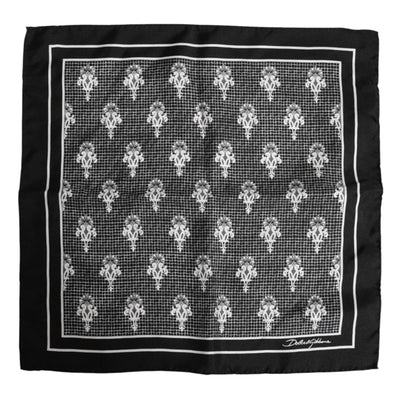 Dolce &amp; Gabbana Zwart Wit Geprinte Vierkante Foulard Sjaal