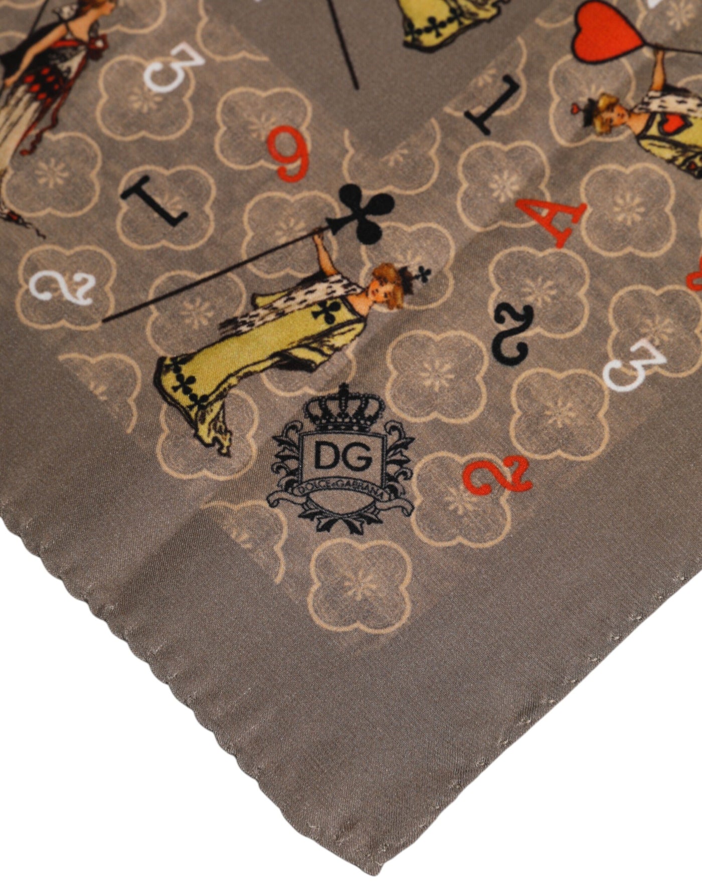 Dolce &amp; Gabbana Bruine Zijden Bedrukte Vierkante Heren Foulard Sjaal