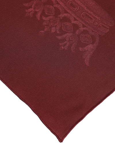Dolce &amp; Gabbana Maroon Silk Crown Square Heren Foulard Sjaal
