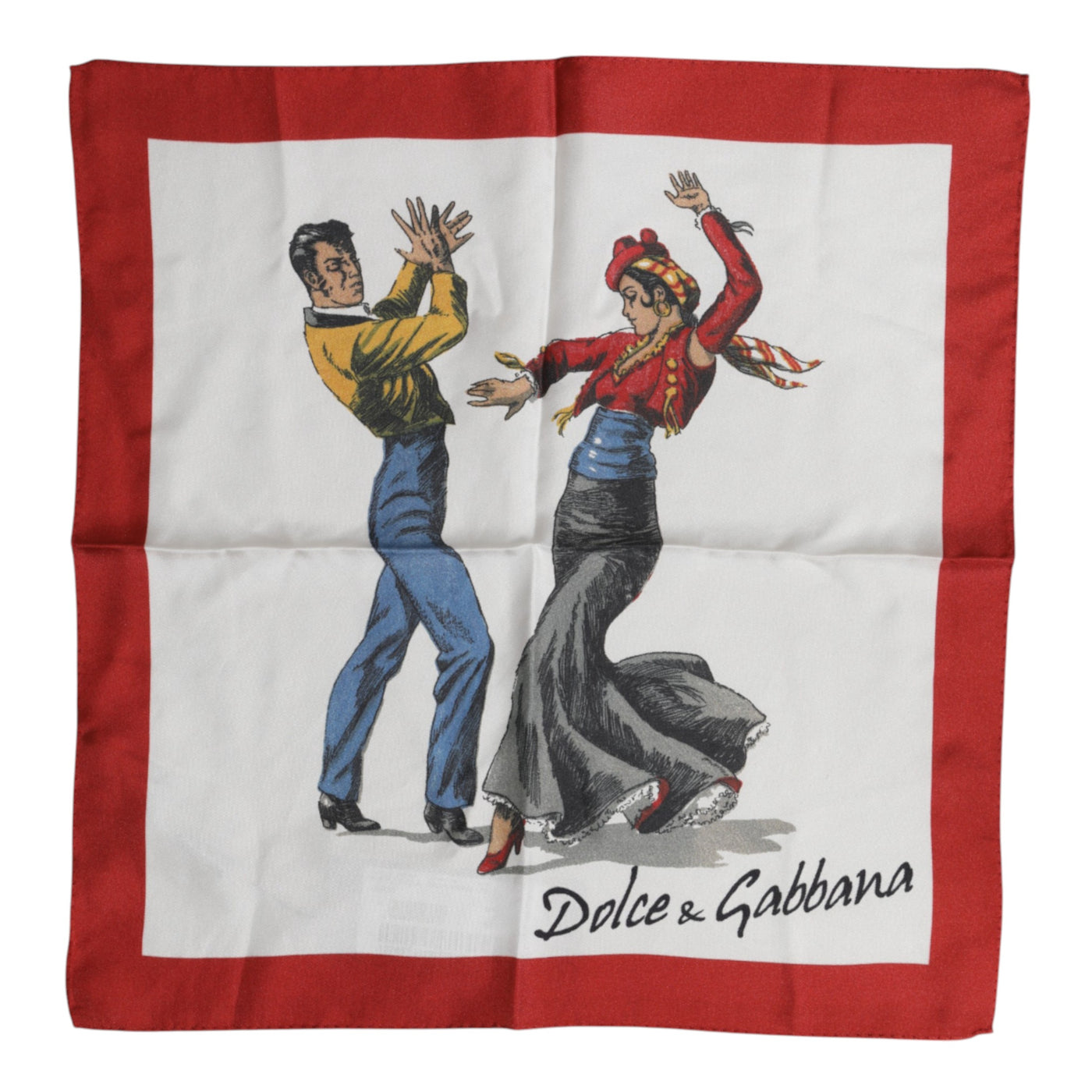 Dolce &amp; Gabbana Witte Zijden Vierkante Sjaal met Print voor Heren