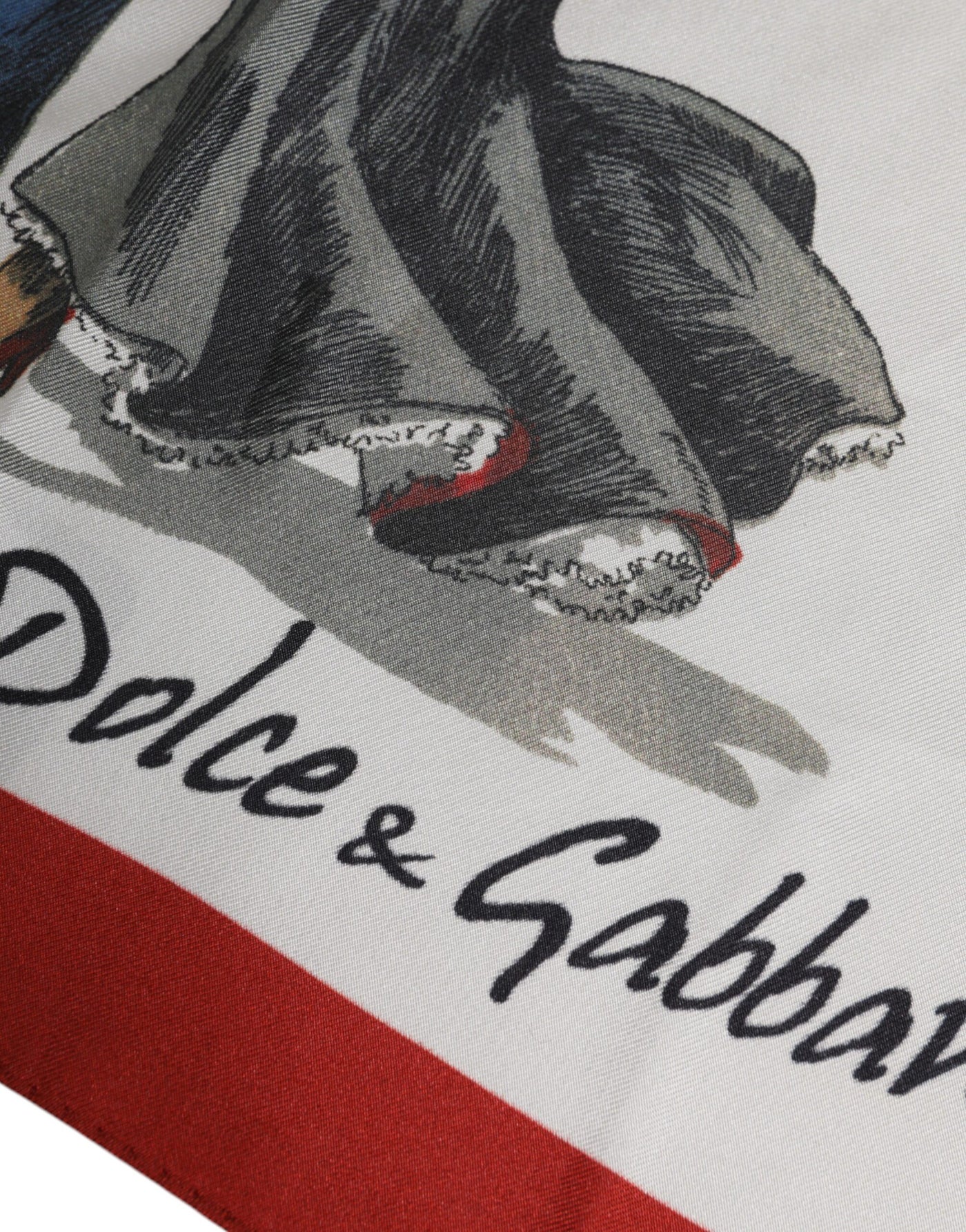 Dolce &amp; Gabbana Witte Zijden Vierkante Sjaal met Print voor Heren