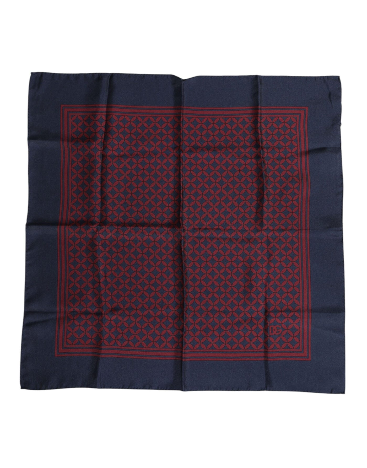 Dolce &amp; Gabbana Rood Blauw Geprinte Zijden Vierkante Heren Foulard Sjaal