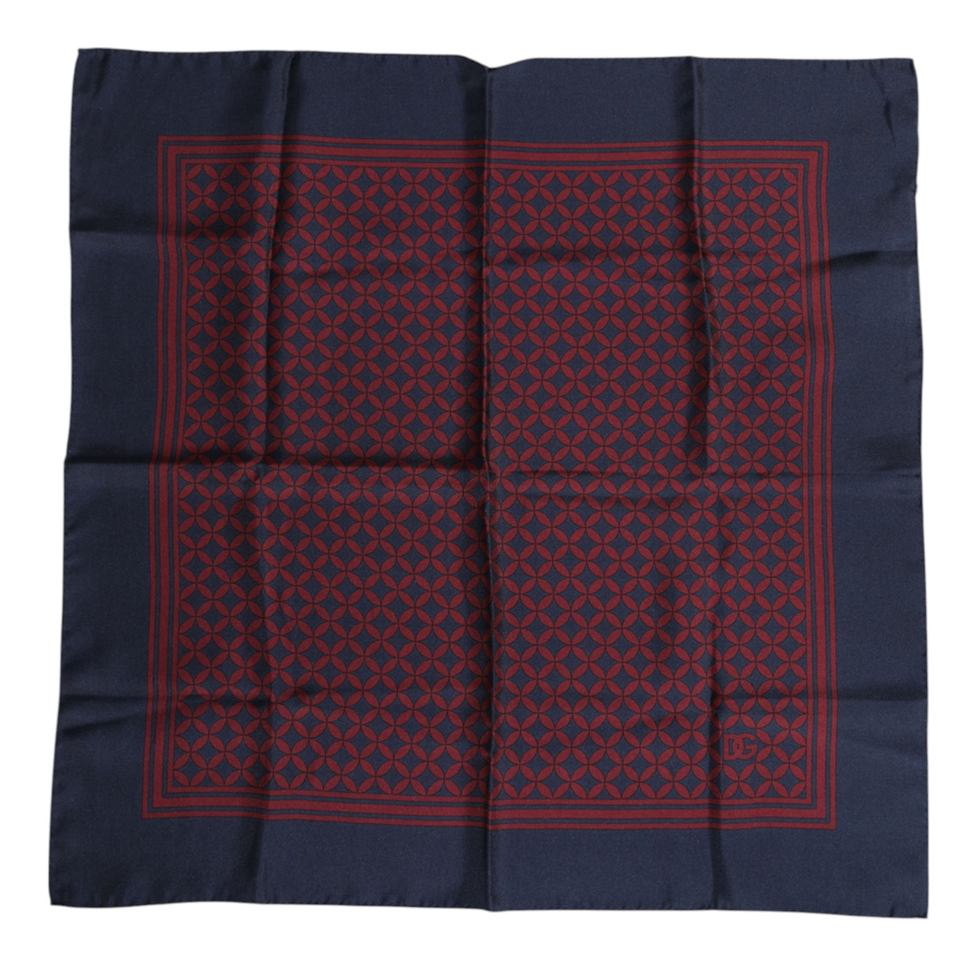 Dolce &amp; Gabbana Rood Blauw Geprinte Zijden Vierkante Heren Foulard Sjaal