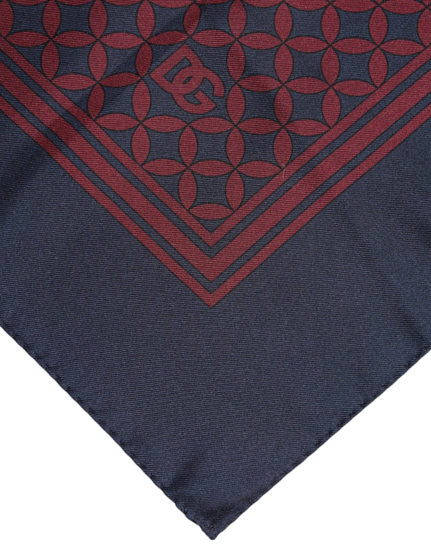 Dolce &amp; Gabbana Rood Blauw Geprinte Zijden Vierkante Heren Foulard Sjaal