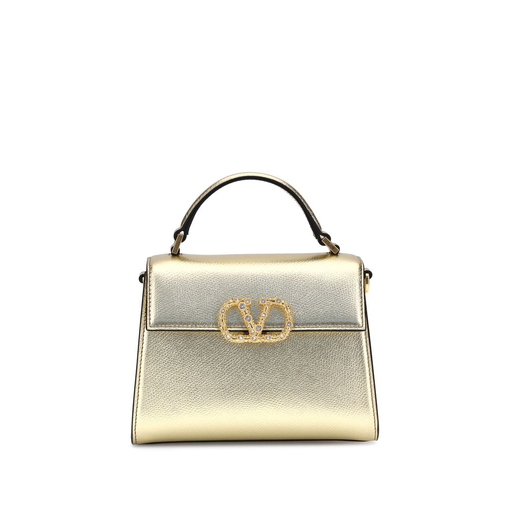 Valentino Garavani Mini sac à main grenat métallisé