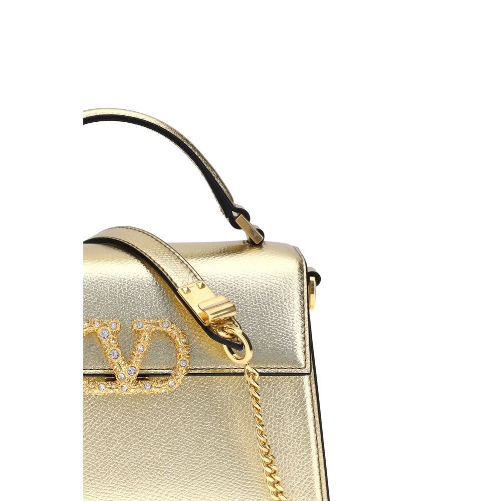 Valentino Garavani Mini sac à main grenat métallisé