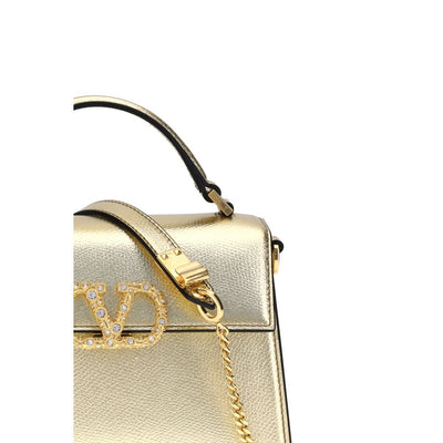Valentino Garavani Mini sac à main grenat métallisé