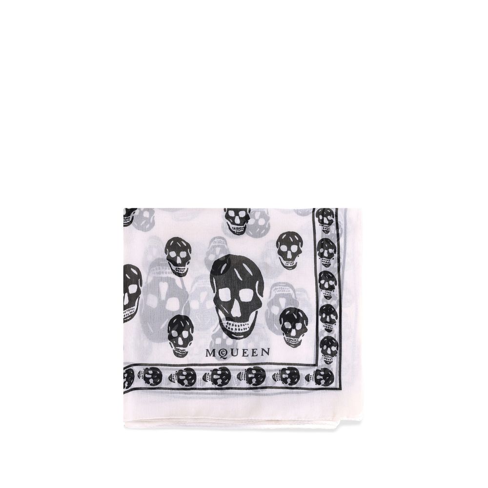 Foulard en soie à tête de mort Alexander McQueen