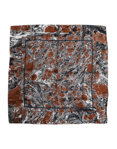 Dolce &amp; Gabbana Multicolor Marmeren Zijden Vierkante Foulard Sjaal