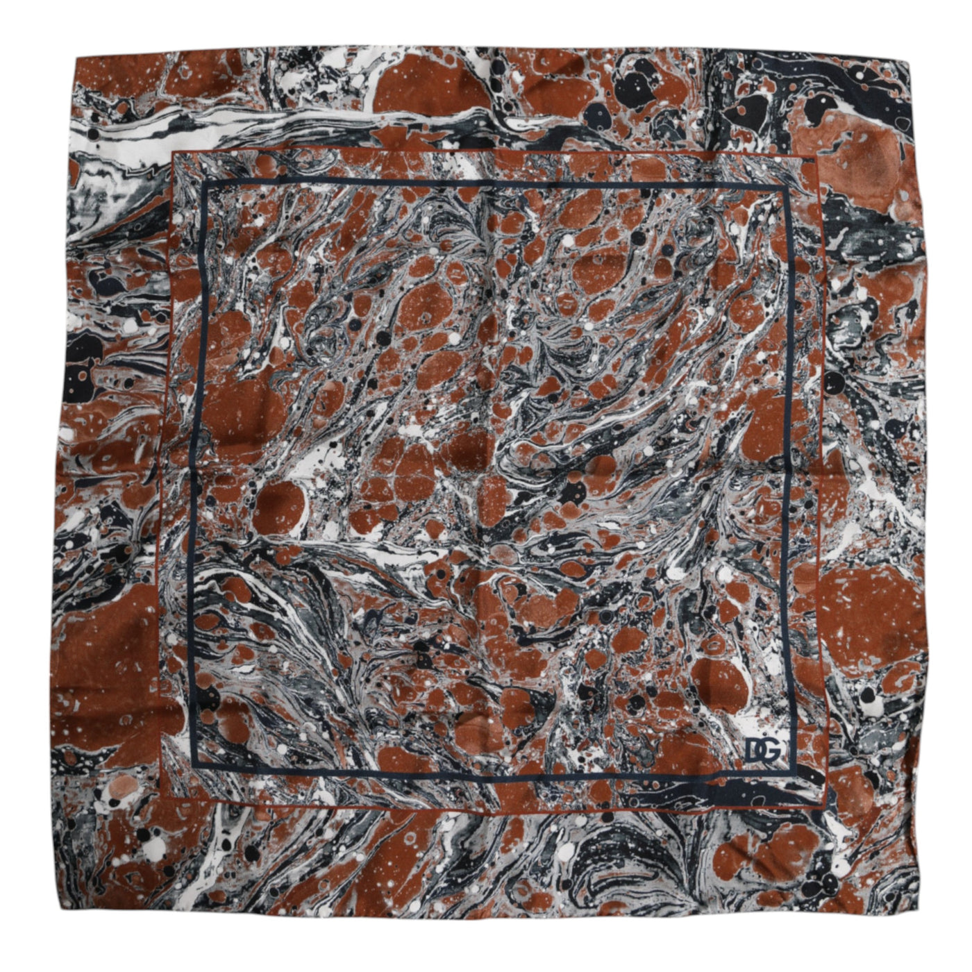 Dolce &amp; Gabbana Multicolor Marmeren Zijden Vierkante Foulard Sjaal