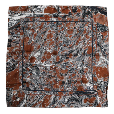 Dolce &amp; Gabbana Multicolor Marmeren Zijden Vierkante Foulard Sjaal