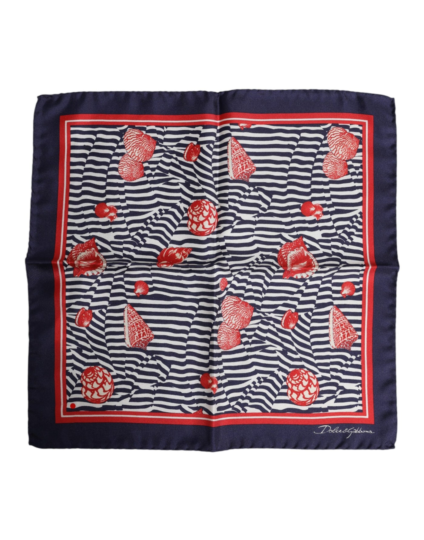 Dolce &amp; Gabbana Multicolor Seashells Vierkante Heren Foulard Sjaal