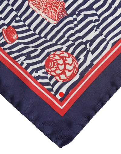 Dolce &amp; Gabbana Multicolor Seashells Vierkante Heren Foulard Sjaal